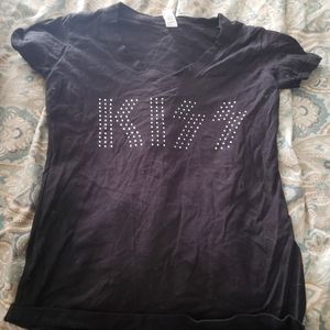 KISS v neck rhinestones